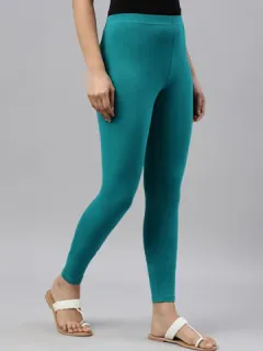Green Regular Fit Plain Legging
